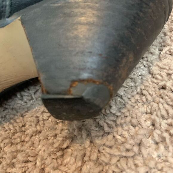 Vintage Black Cowboy Western Boots Fringe Retro 80s 10 - Picture 5 of 10